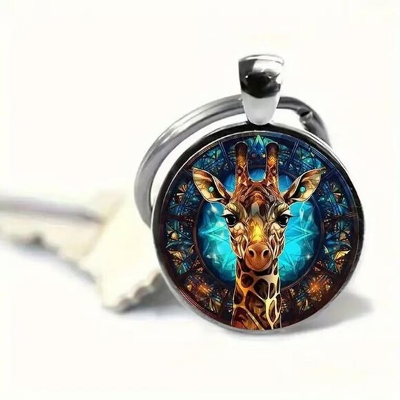 Stainless Steel GIRAFFE Keyring Keychain Accessory - Picture 2 of 3